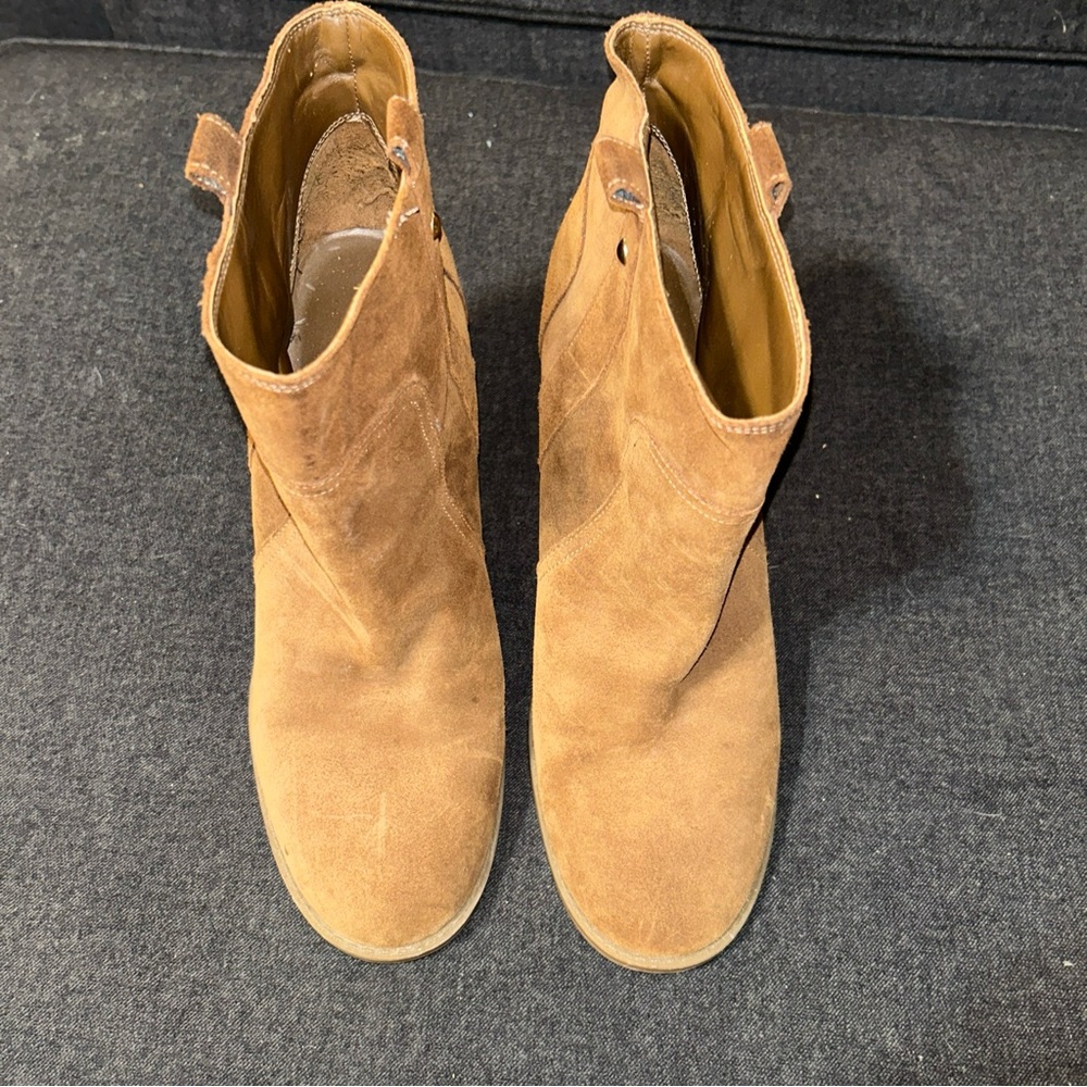 Nine West Hoffleno Brown Suede Ankle Boots Size 11M SU5